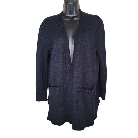 Madewell black wool blend open front cardigan sweater size Small - Picture 1 of 6